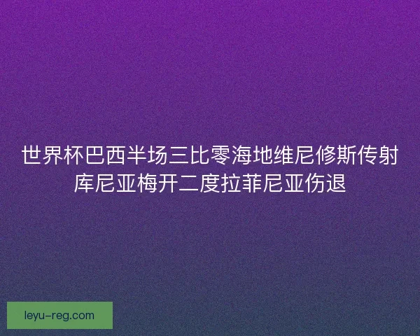 世界杯巴西半场三比零海地维尼修斯传射库尼亚梅开二度拉菲尼亚伤退 世界杯巴西半场三比零海地维尼修斯传射库尼亚梅开二度拉菲尼亚伤退