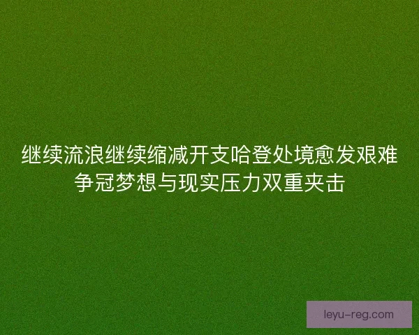 继续流浪继续缩减开支哈登处境愈发艰难争冠梦想与现实压力双重夹击
